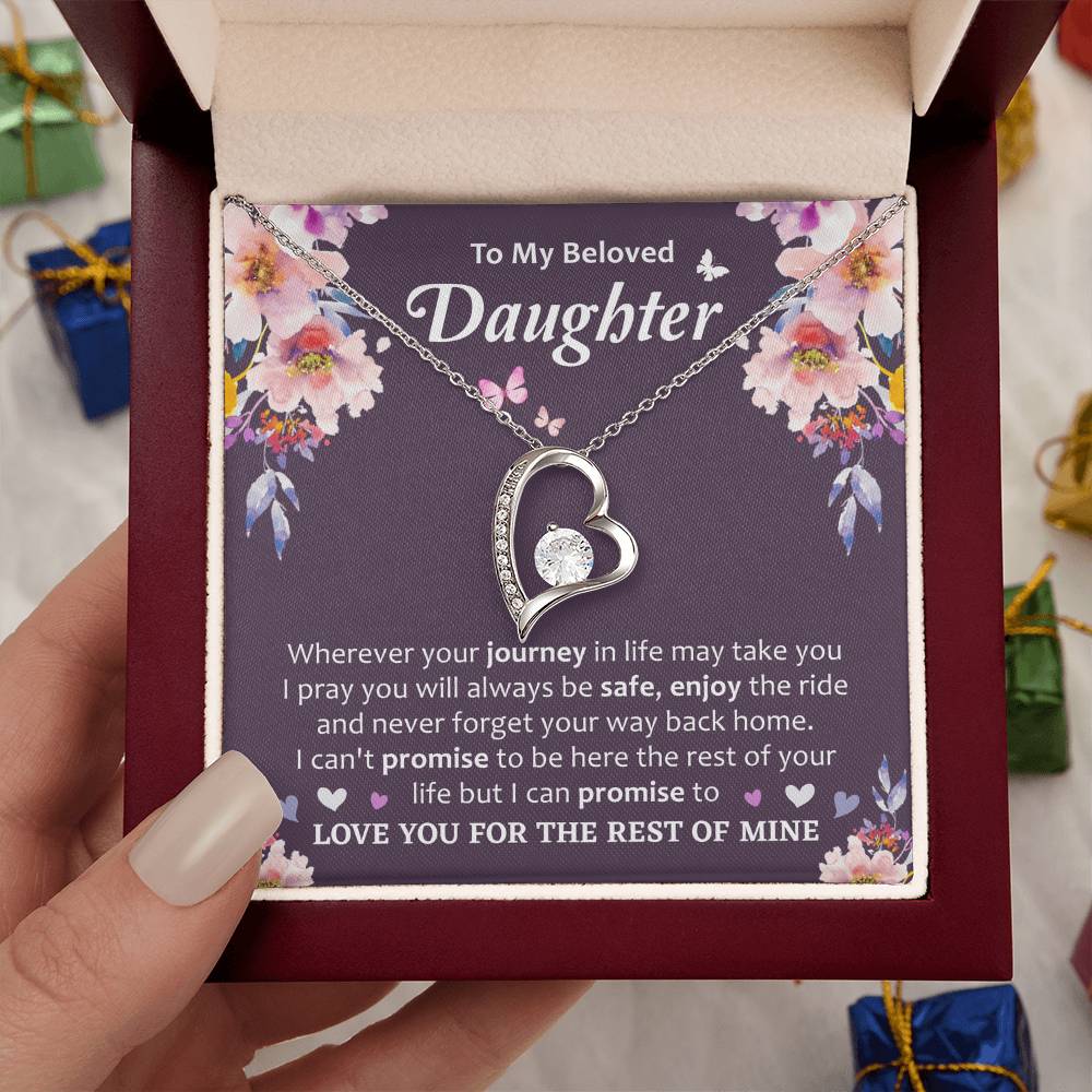 To My Beloved Daughter - Sentimental Keepsake Gift Forever Love Necklace