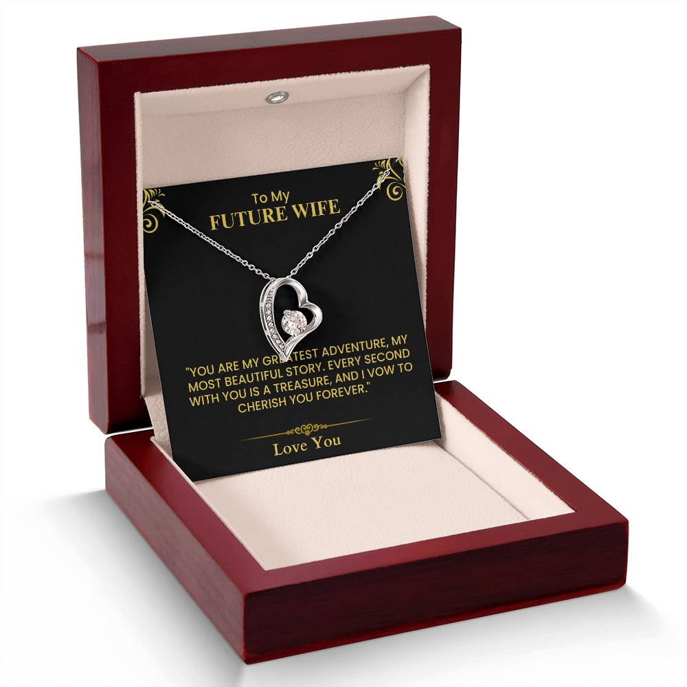 Future Wife Gift – Romantic Love Letter Keepsake for Fiancée & Bride-to-Be Forever Love Necklace