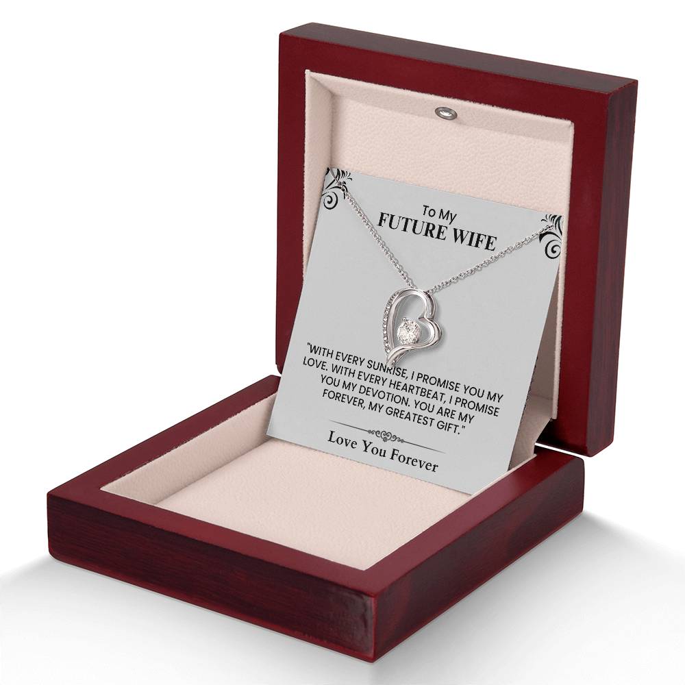Future Wife Proposal Gift - Meaningful Love Note Card for Engagement or Wedding Forever Love Necklace