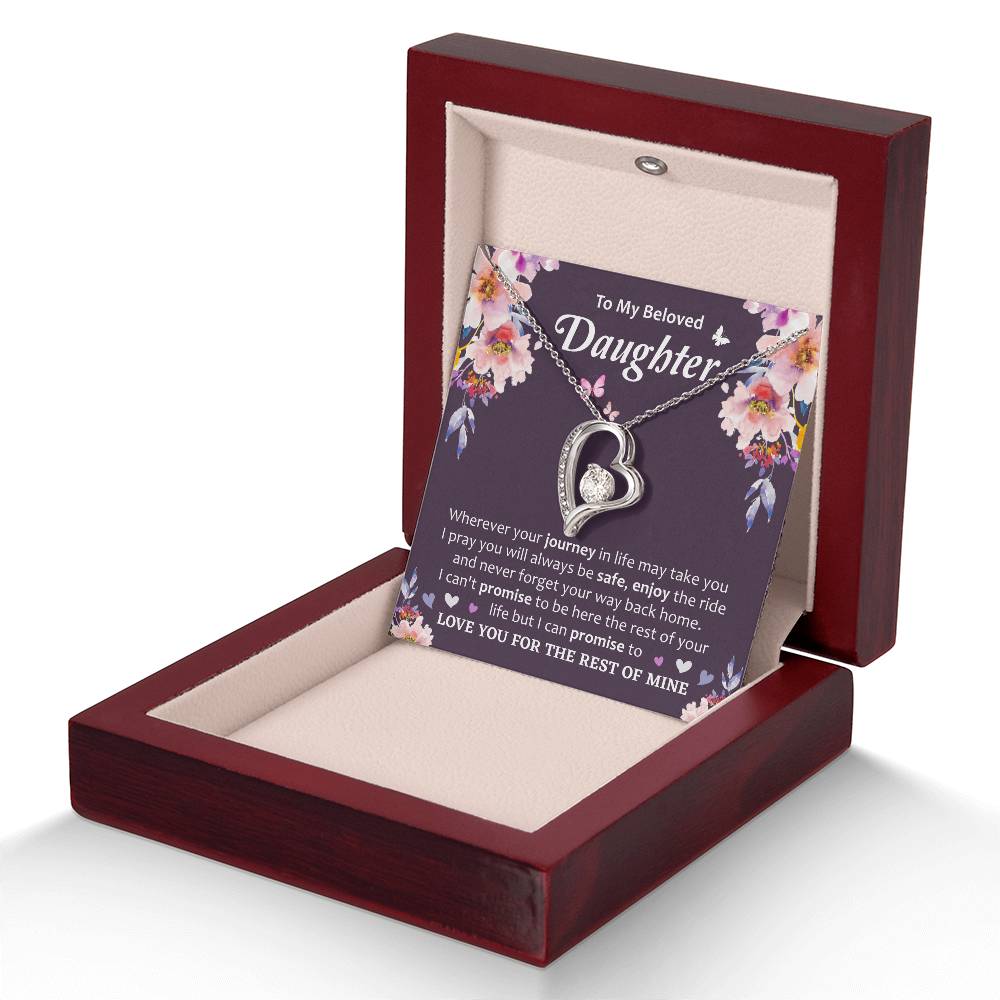 To My Beloved Daughter - Sentimental Keepsake Gift Forever Love Necklace