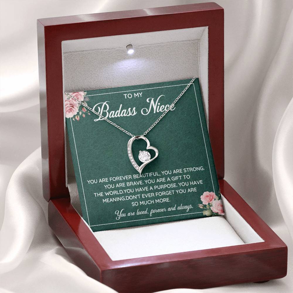 To My Badass Niece Necklace - Inspirational Love and Strength Design