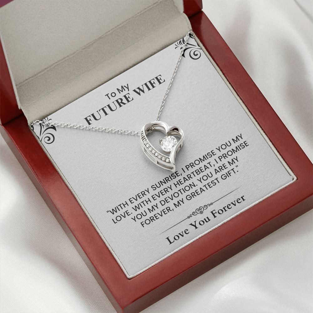 Future Wife Proposal Gift - Meaningful Love Note Card for Engagement or Wedding Forever Love Necklace