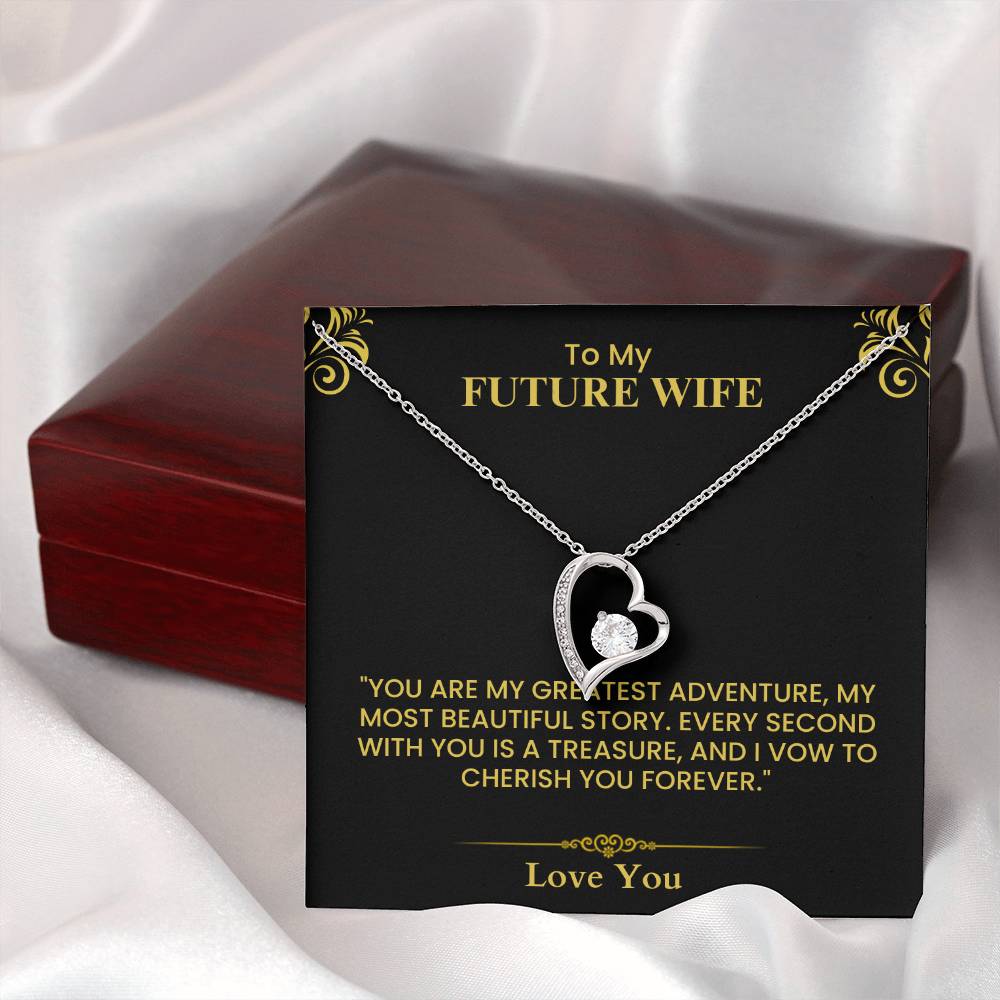 Future Wife Gift – Romantic Love Letter Keepsake for Fiancée & Bride-to-Be Forever Love Necklace