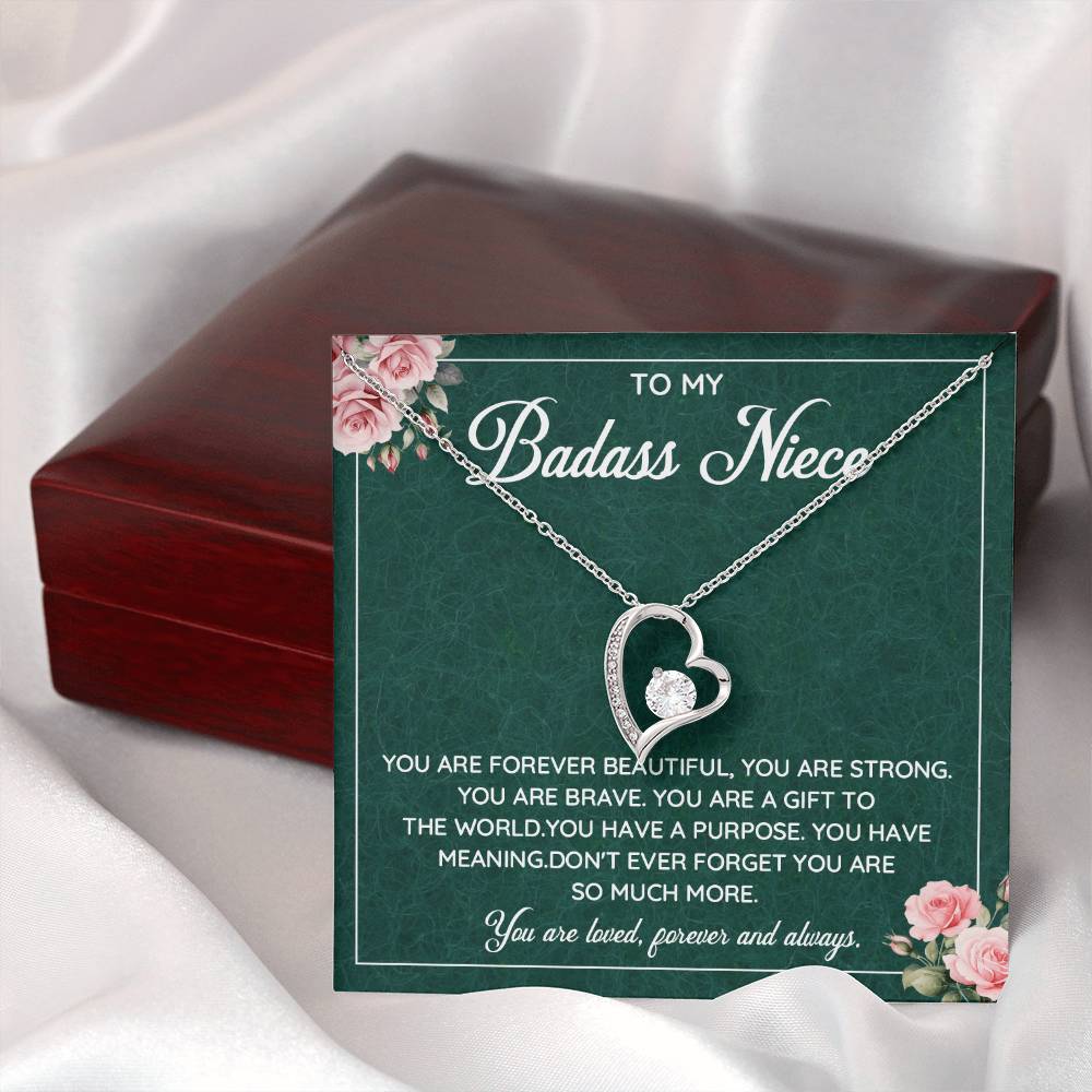 To My Badass Niece Necklace - Inspirational Love and Strength Design