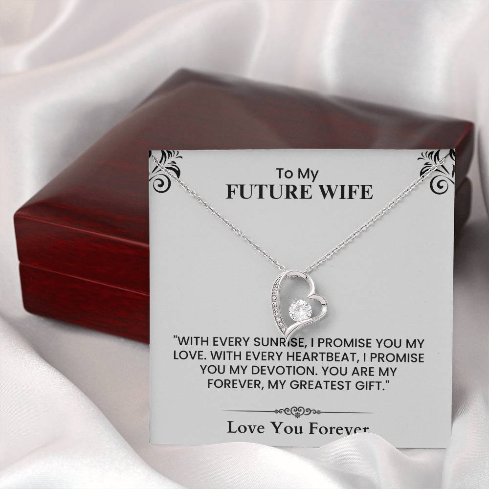 Future Wife Proposal Gift - Meaningful Love Note Card for Engagement or Wedding Forever Love Necklace