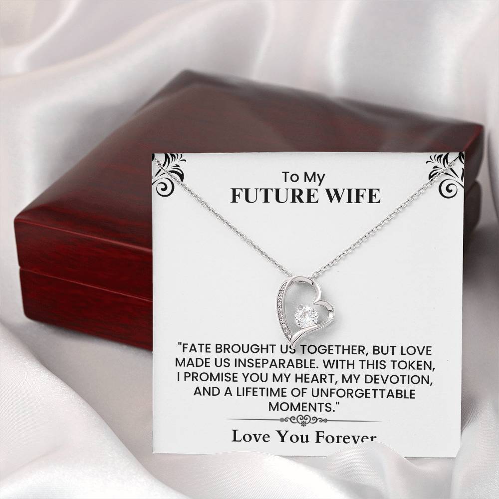 Future Wife Gift from Future Husband - Sentimental Love Card for Engagement or Wedding-Forever Love Necklace