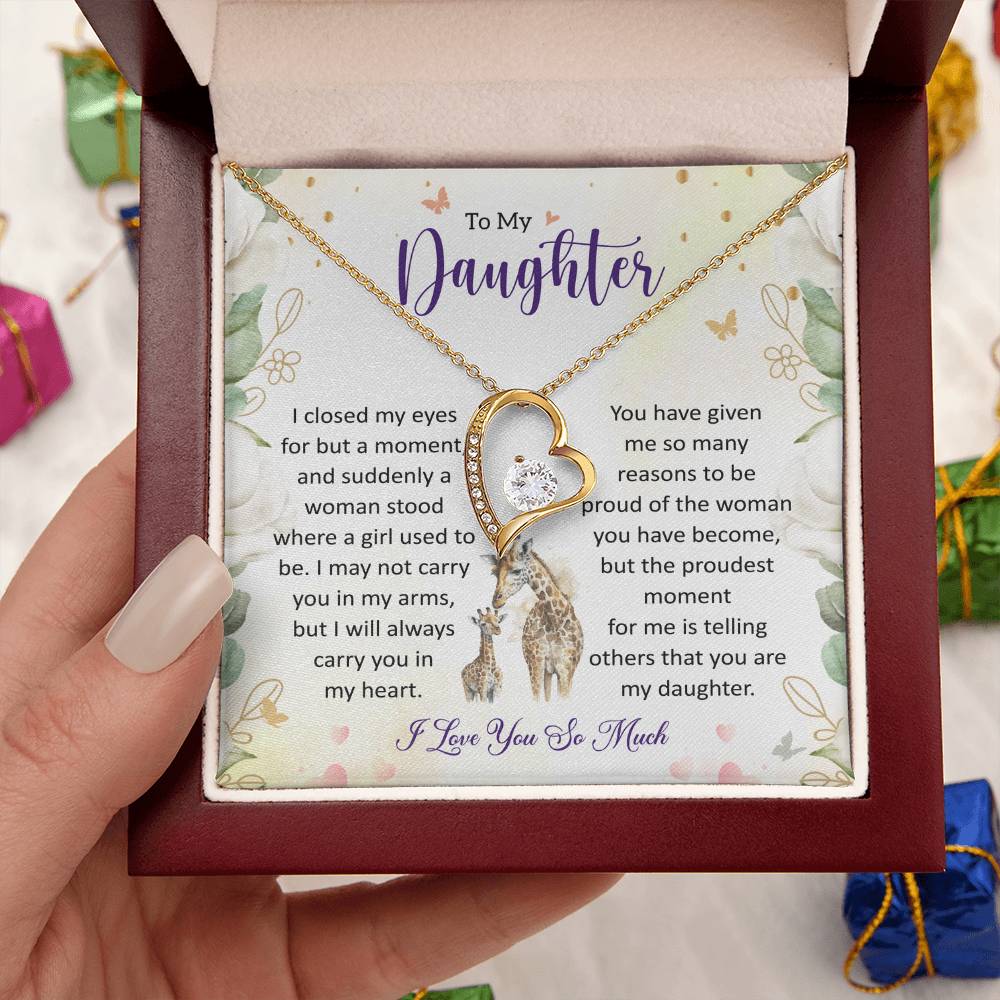 Sentimental Gift for Daughter - Heartfelt Keepsake from Mom or Dad Forever Love Necklace