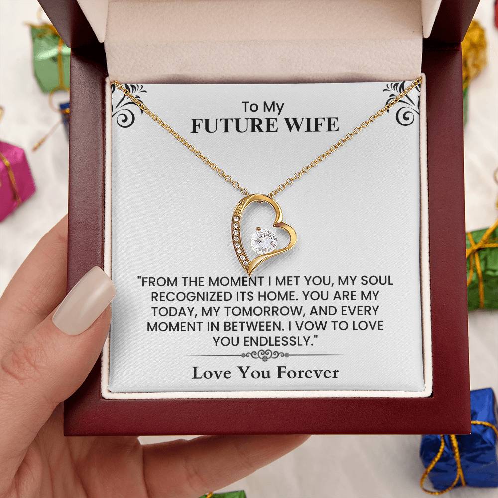 Future Wife Love Card - Meaningful Engagement or Wedding Gift from Future Husband Forever Love Necklace