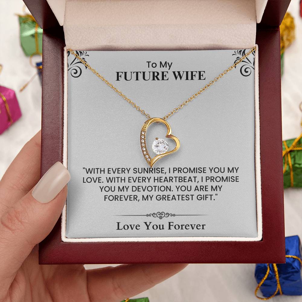 Future Wife Proposal Gift - Meaningful Love Note Card for Engagement or Wedding Forever Love Necklace