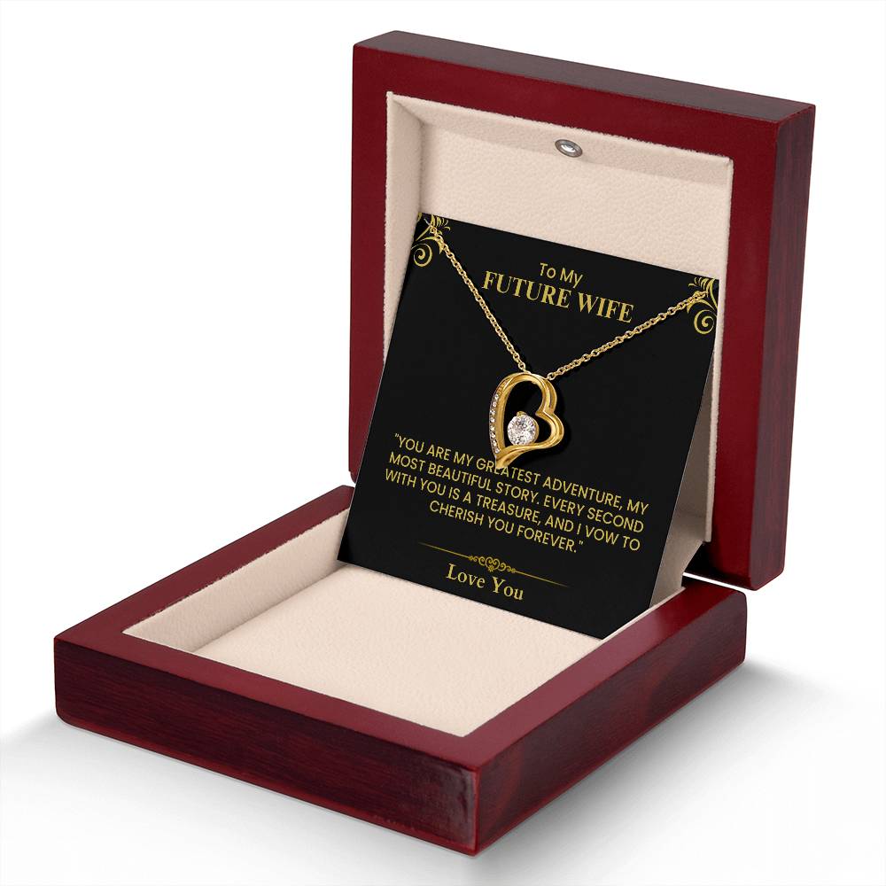 Future Wife Gift – Romantic Love Letter Keepsake for Fiancée & Bride-to-Be Forever Love Necklace
