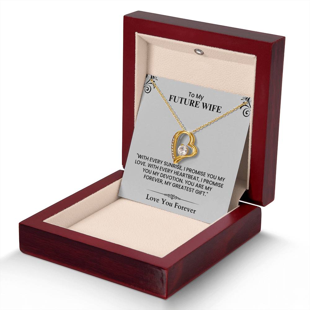 Future Wife Proposal Gift - Meaningful Love Note Card for Engagement or Wedding Forever Love Necklace