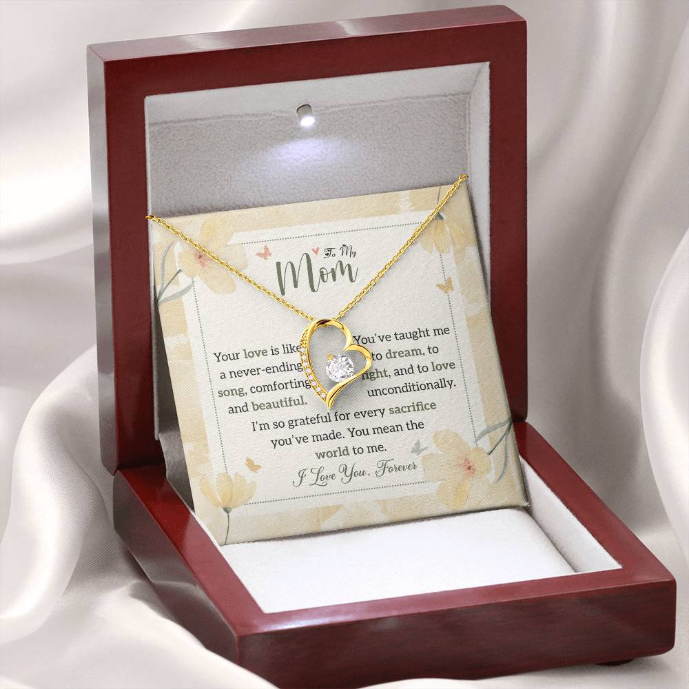 To My Mom - A Heartfelt Tribute to the Woman Who Taught Me to Dream and Love Unconditionally Forever Love Necklace