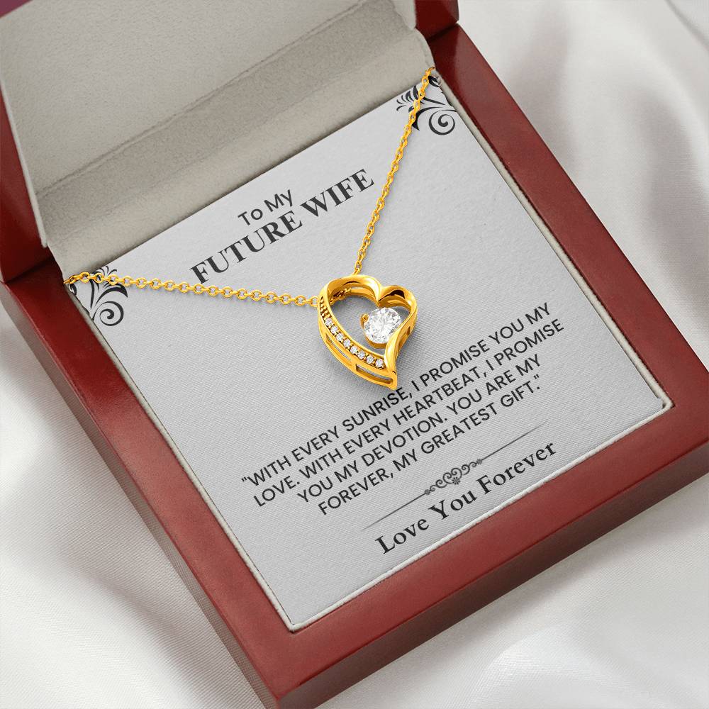 Future Wife Proposal Gift - Meaningful Love Note Card for Engagement or Wedding Forever Love Necklace