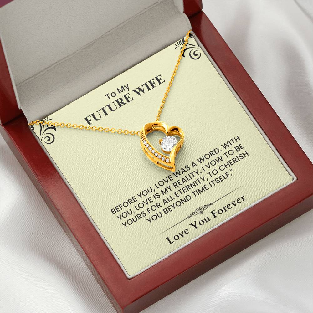 To My Future Wife Sparkling Heart Pendant Necklace Romantic Gift forever Love Necklace