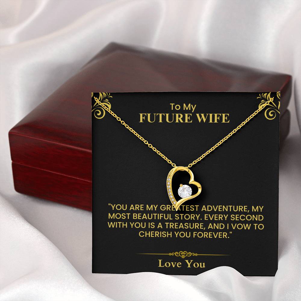 Future Wife Gift – Romantic Love Letter Keepsake for Fiancée & Bride-to-Be Forever Love Necklace