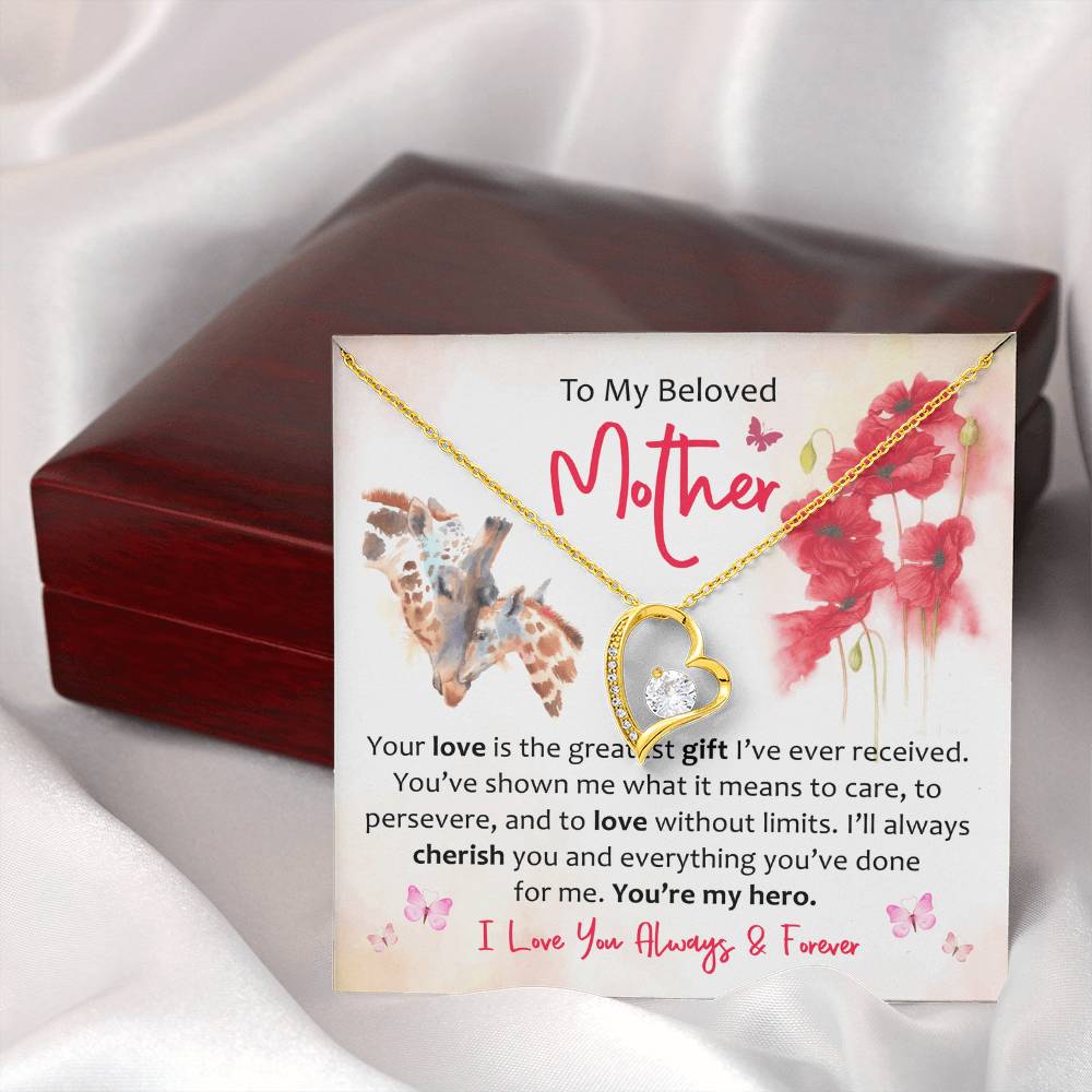 To My Mother - A Heartfelt Tribute to the Hero Who Showed Me What True Love Means Forever Love Necklace
