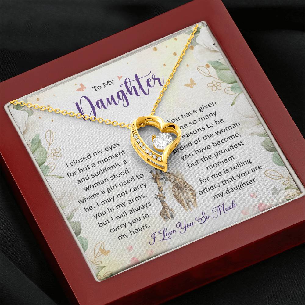 Sentimental Gift for Daughter - Heartfelt Keepsake from Mom or Dad Forever Love Necklace