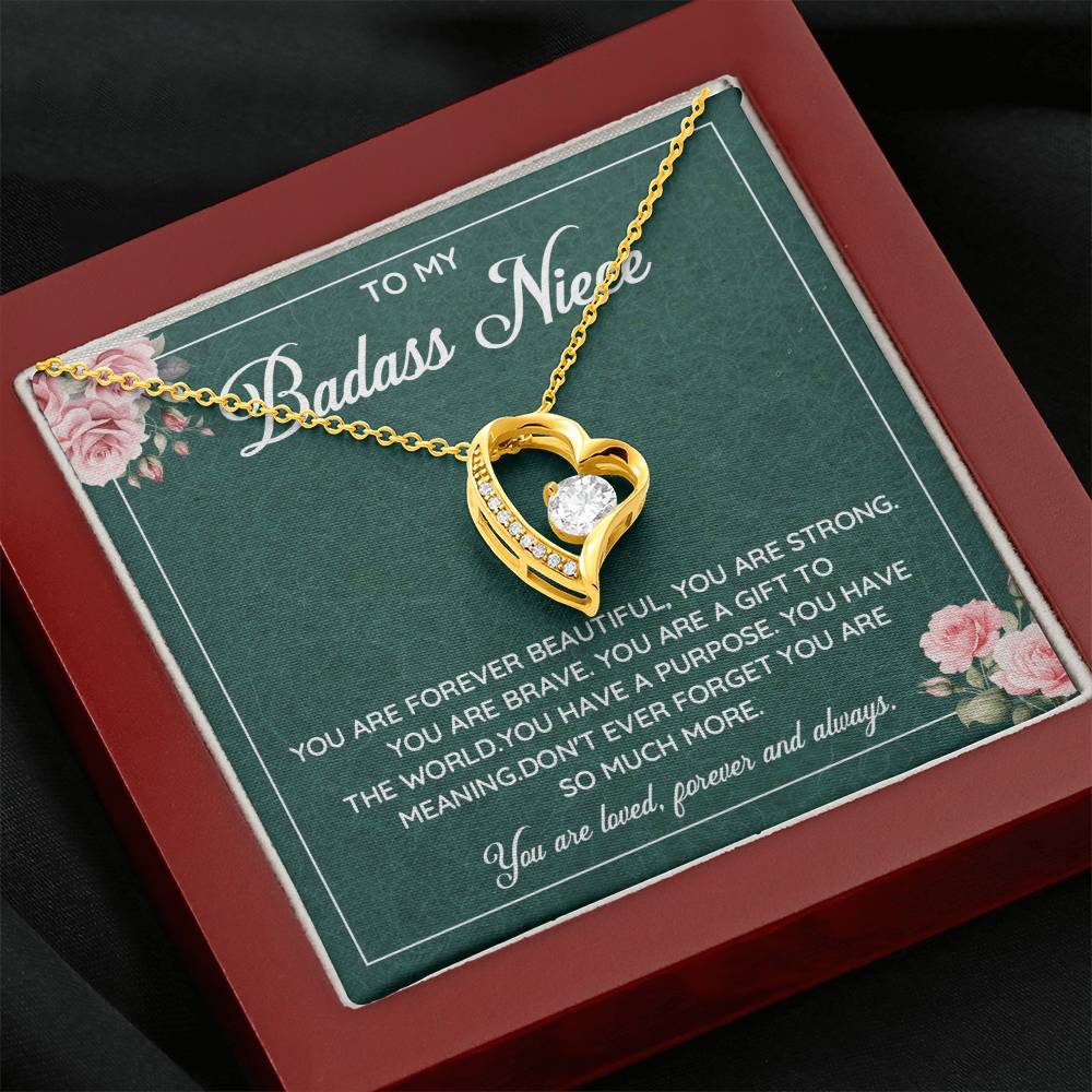 To My Badass Niece Necklace - Inspirational Love and Strength Design