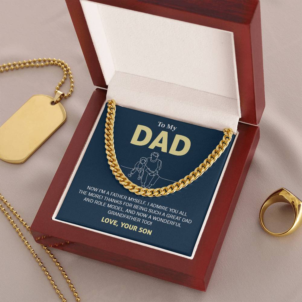 To My Dad Always My Hero and Guide Cuban Link Chain