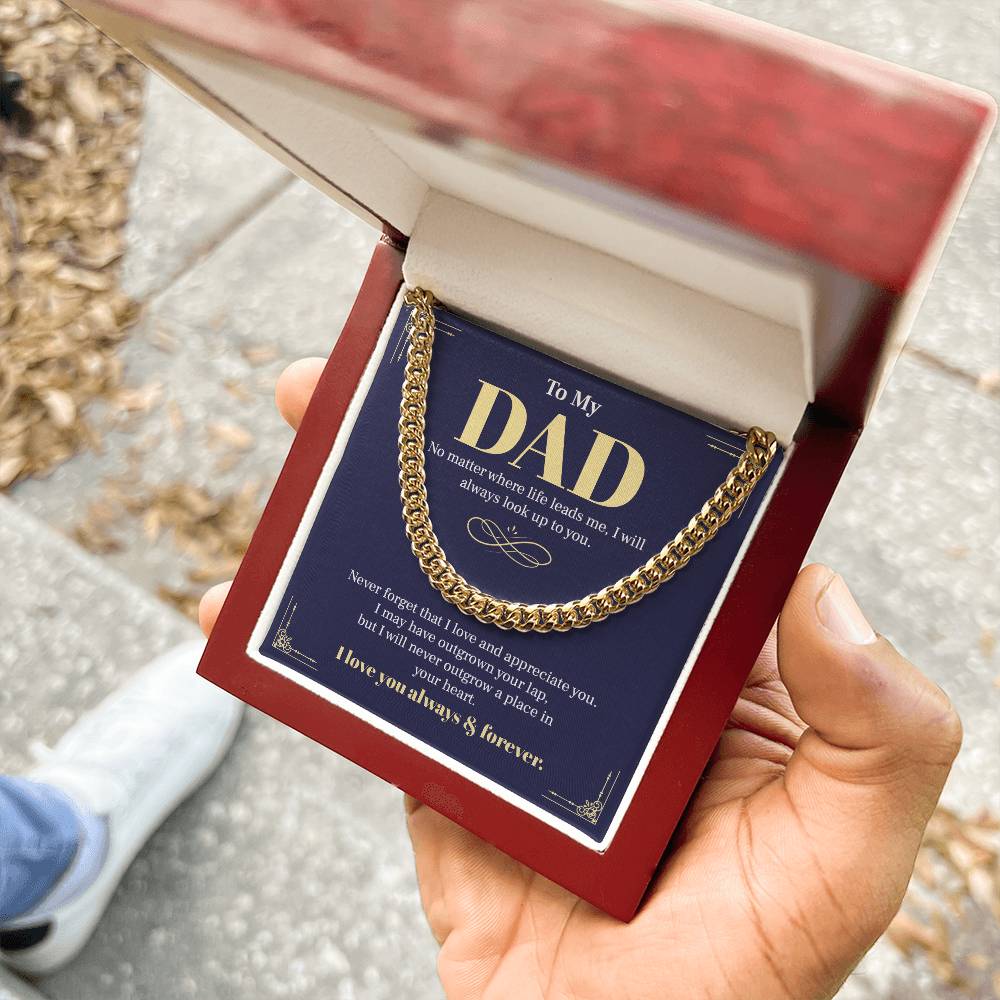 To My Dad Thank You for Everything You've Done Cuban Link Chain