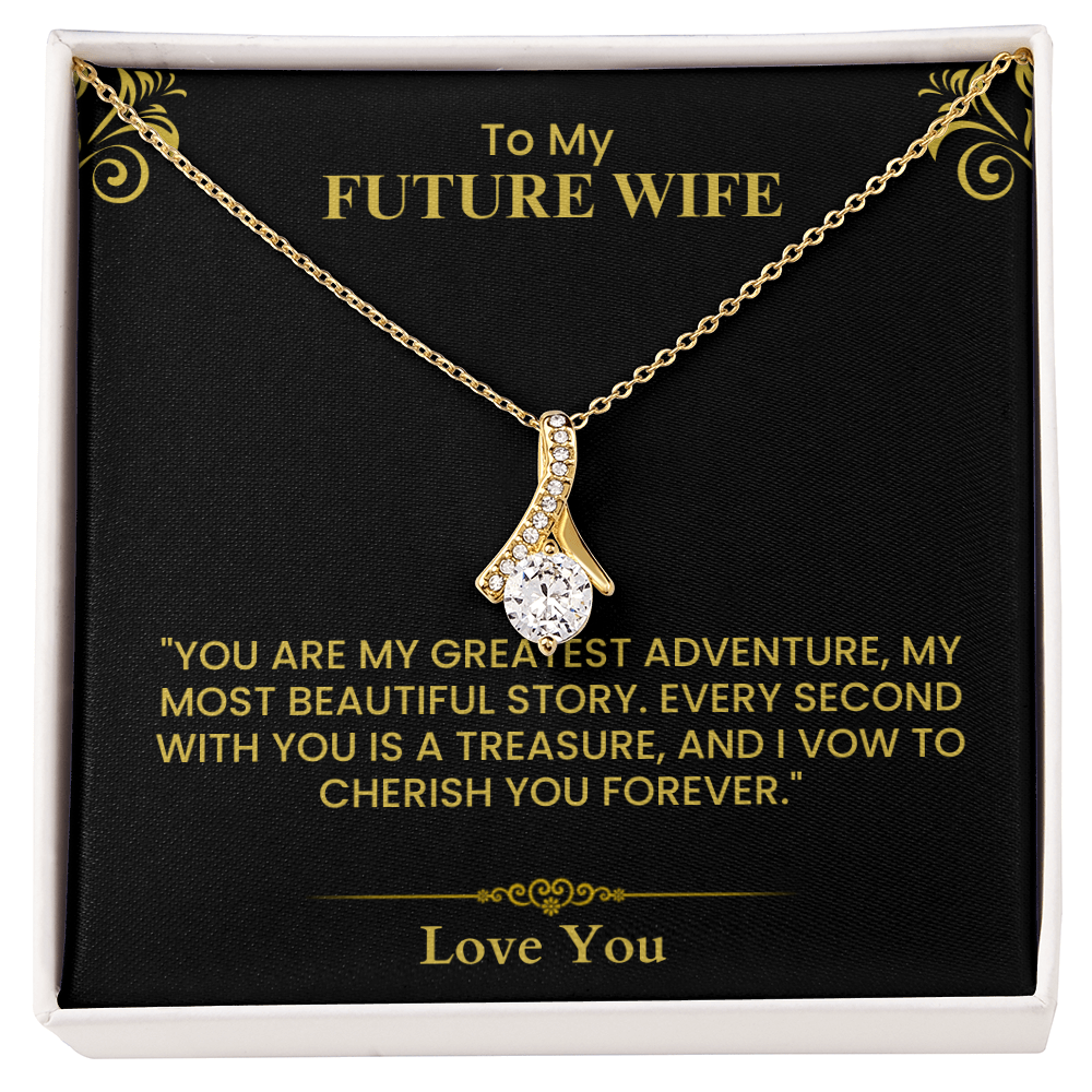 Future Wife Gift – Romantic Love Letter Keepsake for Fiancée & Bride-to-Be Alluring Beauty necklace