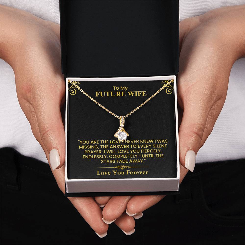 Future Wife Wedding Gift - Heartfelt Love Note Card for Engagement or Anniversary The Alluring Beauty necklace
