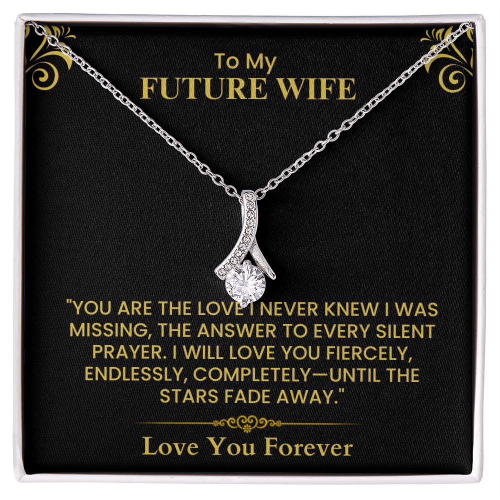 Future Wife Wedding Gift - Heartfelt Love Note Card for Engagement or Anniversary The Alluring Beauty necklace
