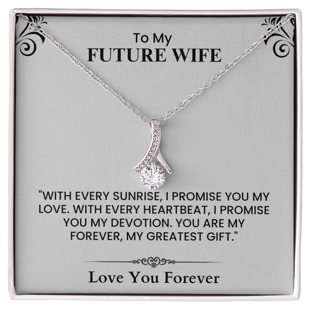 Gift for Future Wife - Heartfelt Message Card for Soulmate, Love Promise Keepsake Alluring Beauty necklace