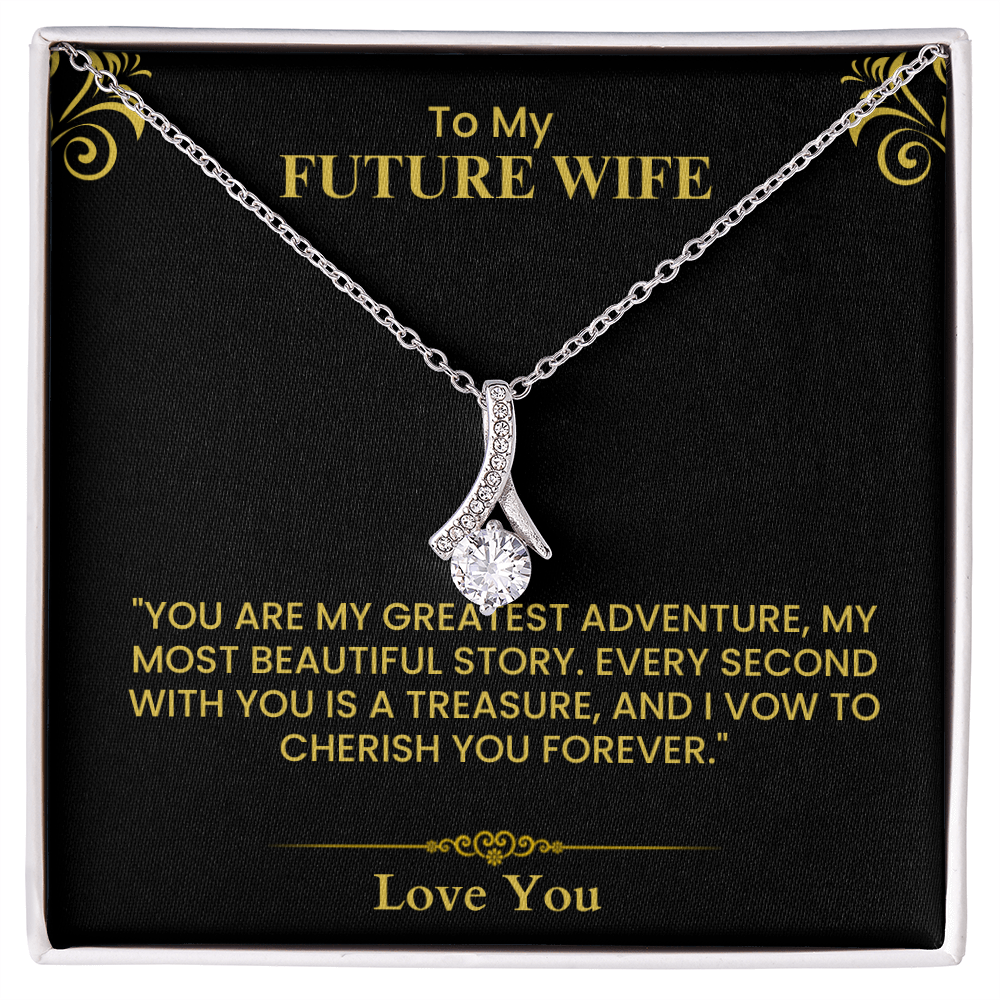 Future Wife Gift – Romantic Love Letter Keepsake for Fiancée & Bride-to-Be Alluring Beauty necklace