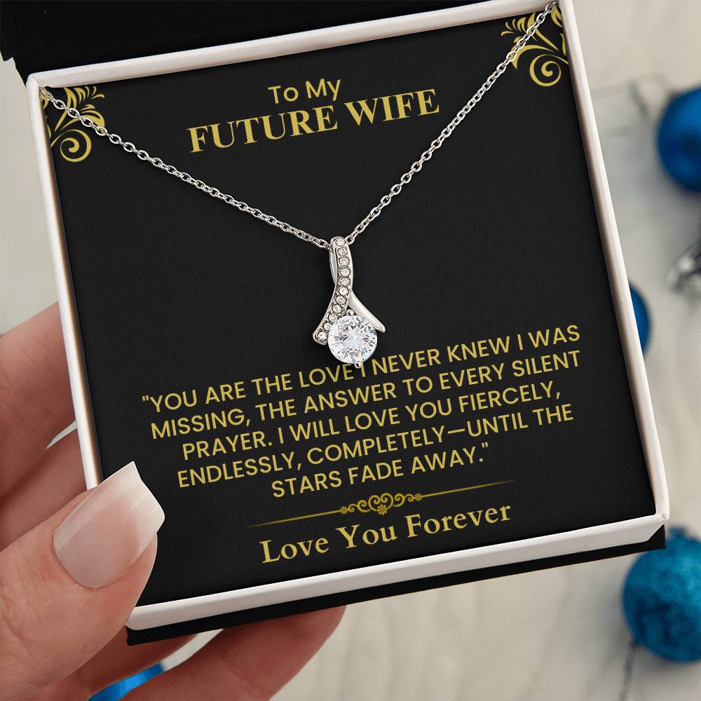 Future Wife Wedding Gift - Heartfelt Love Note Card for Engagement or Anniversary The Alluring Beauty necklace