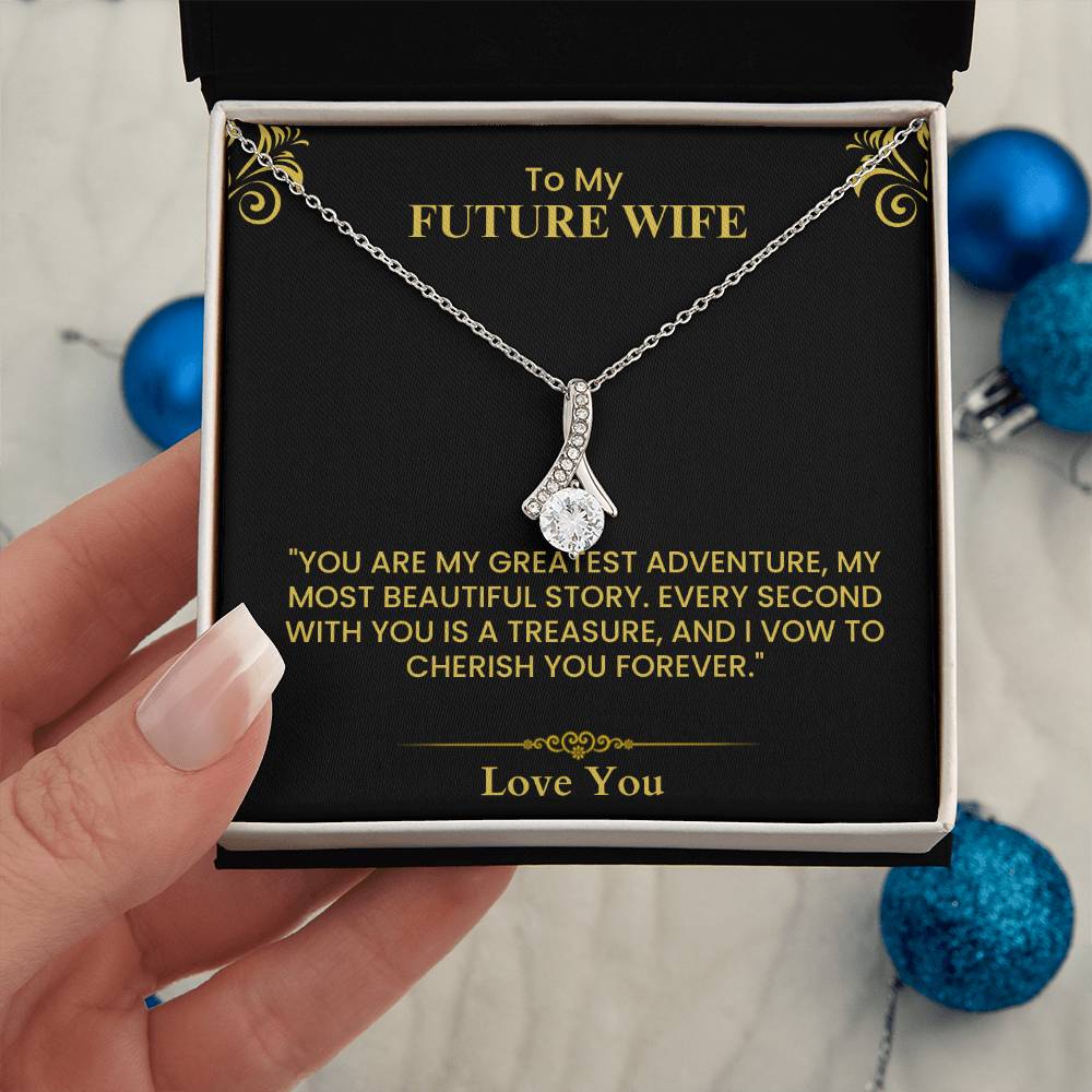 Future Wife Gift – Romantic Love Letter Keepsake for Fiancée & Bride-to-Be Alluring Beauty necklace