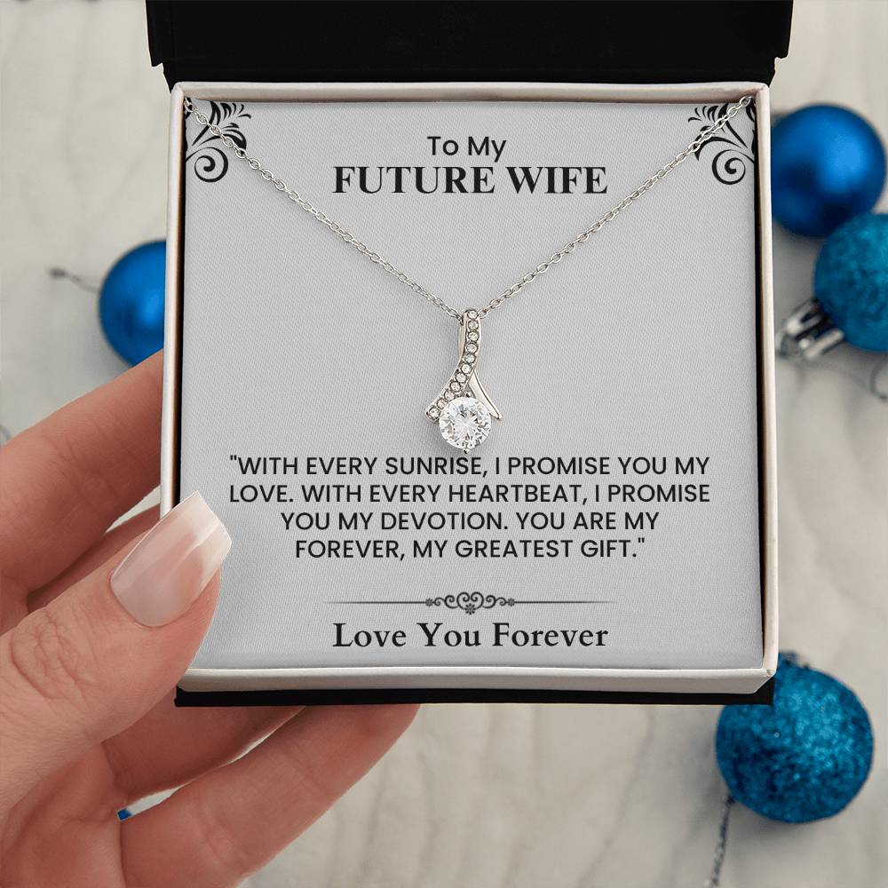 Gift for Future Wife - Heartfelt Message Card for Soulmate, Love Promise Keepsake Alluring Beauty necklace