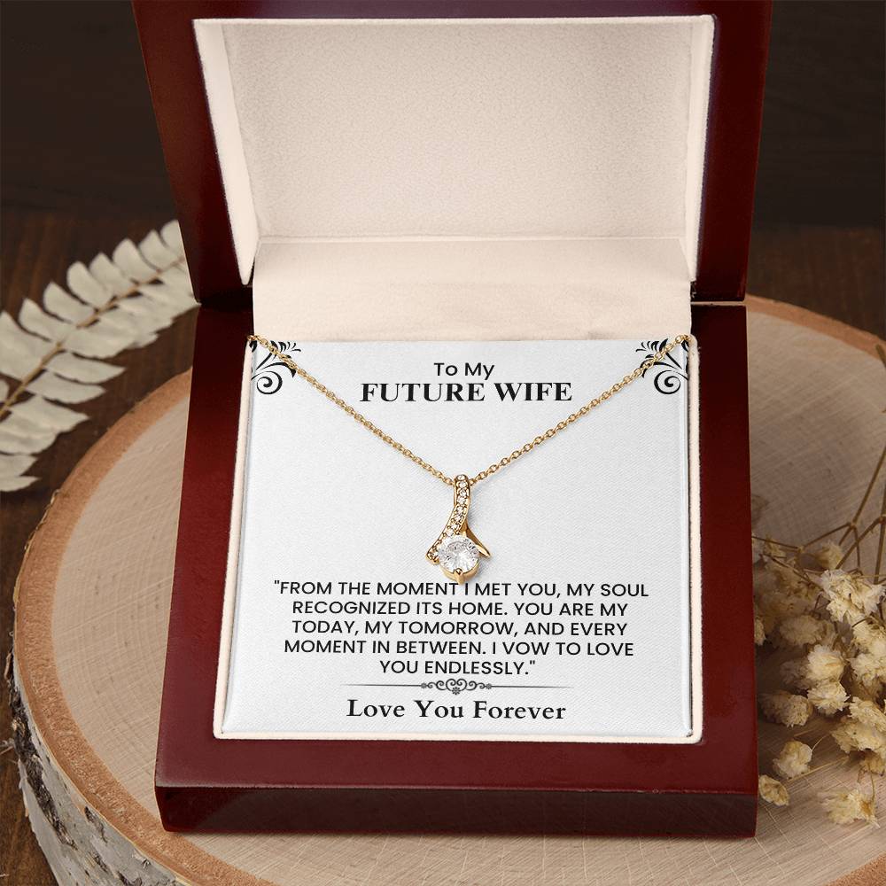To My Future Wife Keepsake - Sentimental Love Letter Card for Fiancée or Bride-to-Be Alluring Beauty necklace