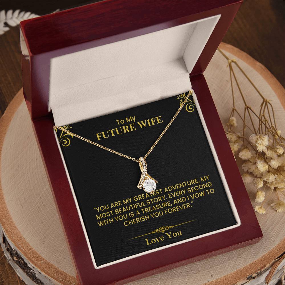Future Wife Gift – Romantic Love Letter Keepsake for Fiancée & Bride-to-Be Alluring Beauty necklace