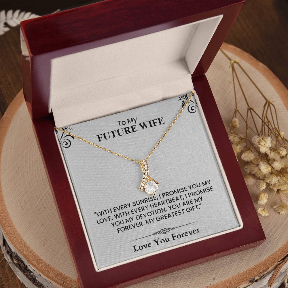 Gift for Future Wife - Heartfelt Message Card for Soulmate, Love Promise Keepsake Alluring Beauty necklace