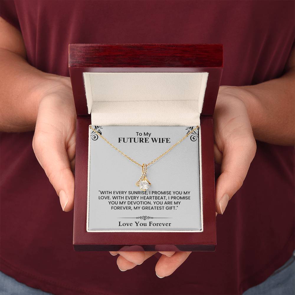 Gift for Future Wife - Heartfelt Message Card for Soulmate, Love Promise Keepsake Alluring Beauty necklace