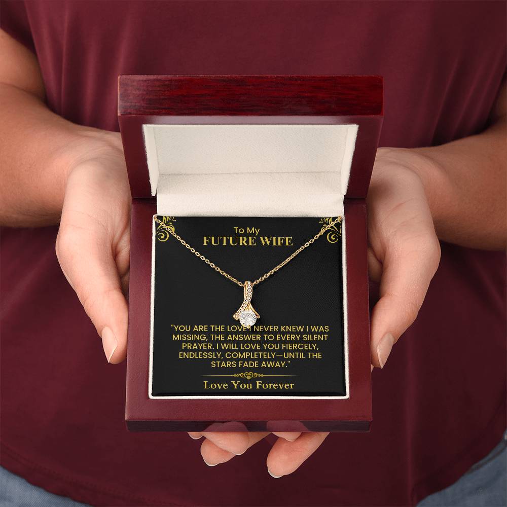 Future Wife Wedding Gift - Heartfelt Love Note Card for Engagement or Anniversary The Alluring Beauty necklace