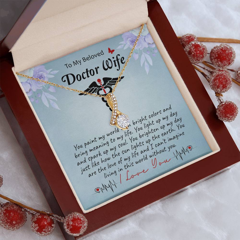 To My Beloved Wife - Thank You for Lighting Up My Life, Forever Grateful for You The Alluring Beauty necklace