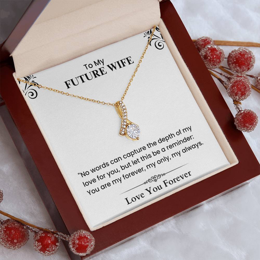 To My Future Wife - Elegant Love Knot Necklace with Romantic Message