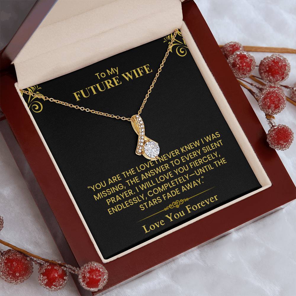 Future Wife Wedding Gift - Heartfelt Love Note Card for Engagement or Anniversary The Alluring Beauty necklace