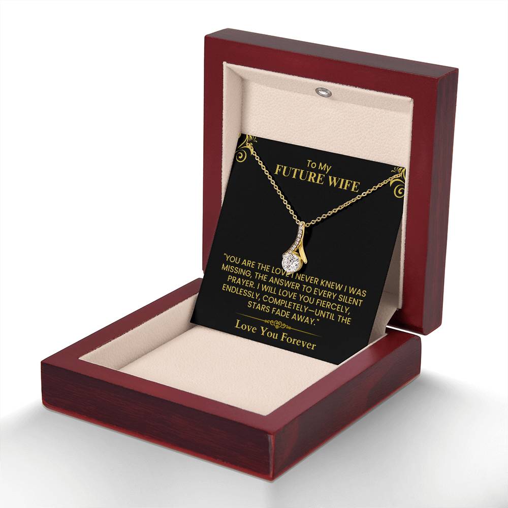 Future Wife Wedding Gift - Heartfelt Love Note Card for Engagement or Anniversary The Alluring Beauty necklace