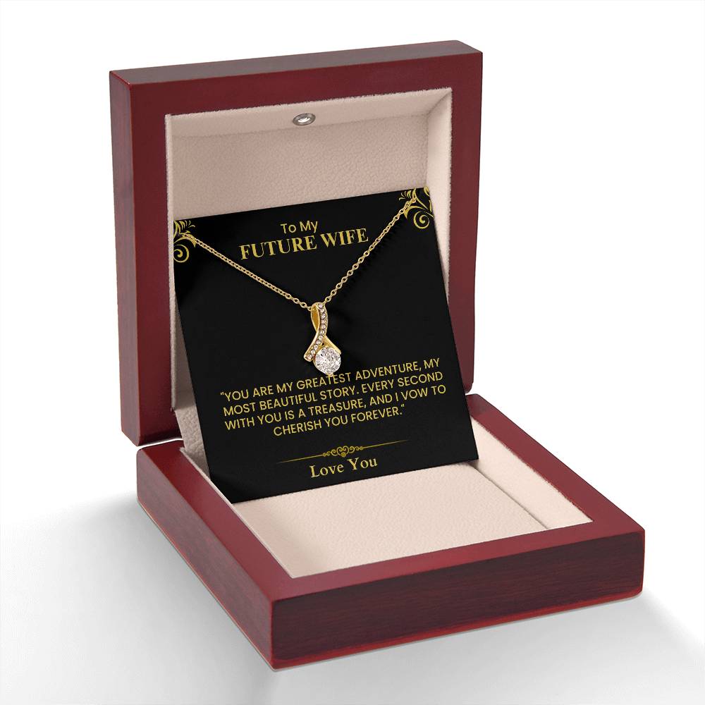 Future Wife Gift – Romantic Love Letter Keepsake for Fiancée & Bride-to-Be Alluring Beauty necklace