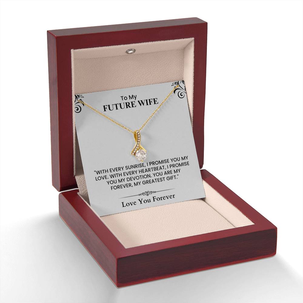 Gift for Future Wife - Heartfelt Message Card for Soulmate, Love Promise Keepsake Alluring Beauty necklace