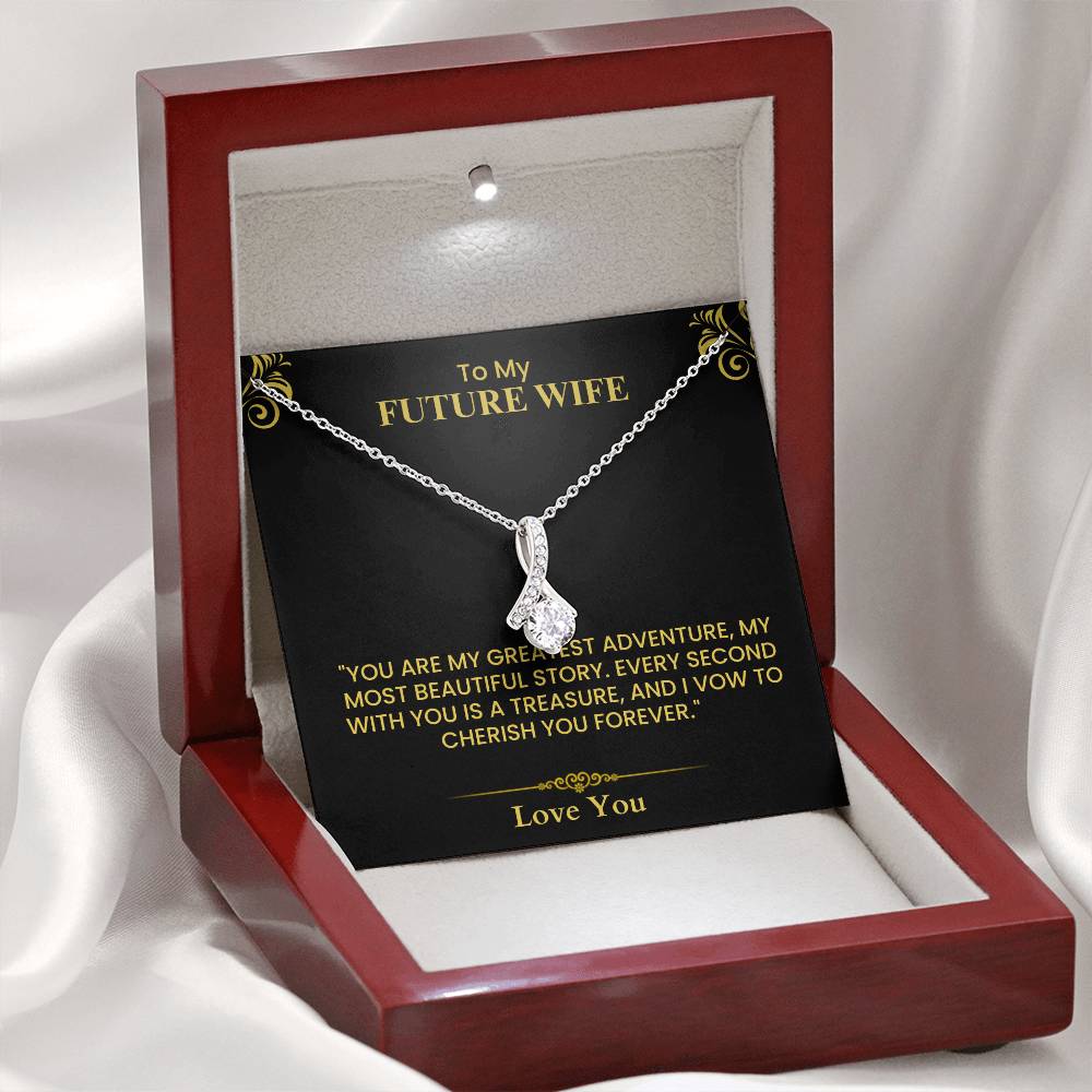 Future Wife Gift – Romantic Love Letter Keepsake for Fiancée & Bride-to-Be Alluring Beauty necklace