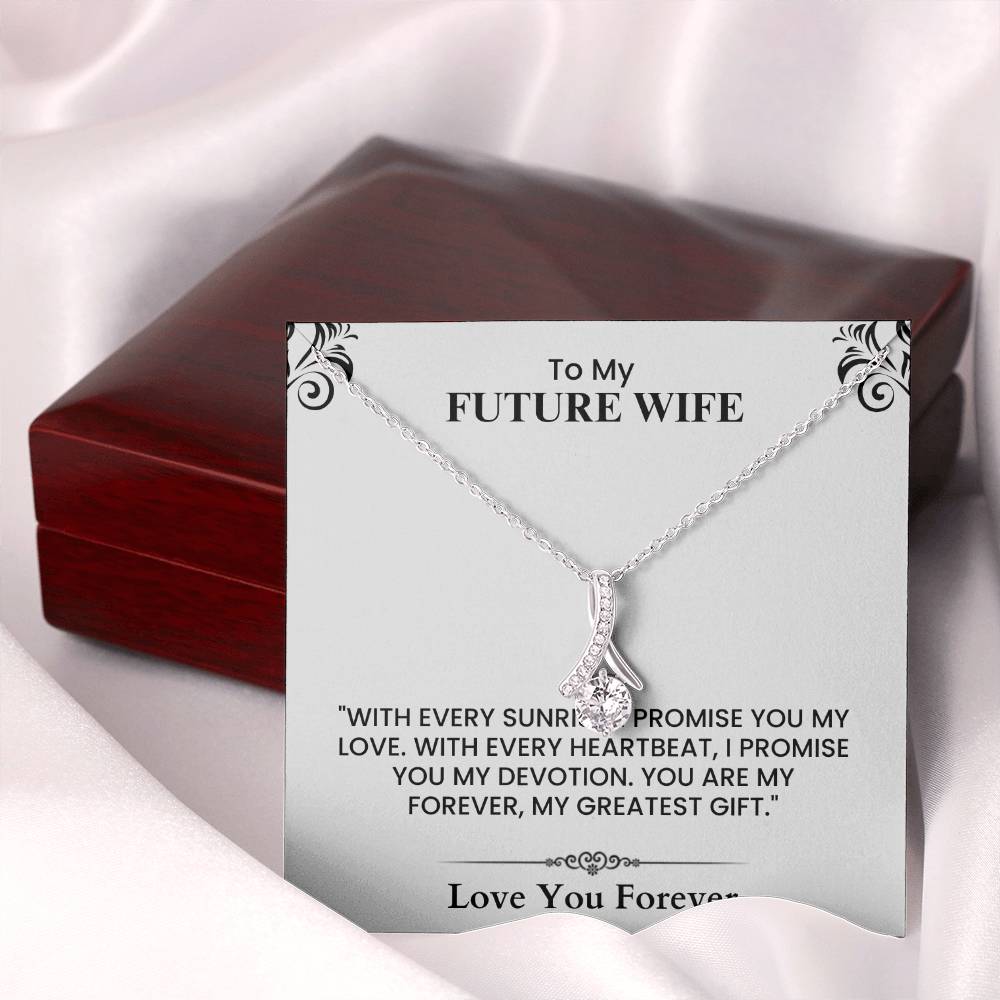 Gift for Future Wife - Heartfelt Message Card for Soulmate, Love Promise Keepsake Alluring Beauty necklace