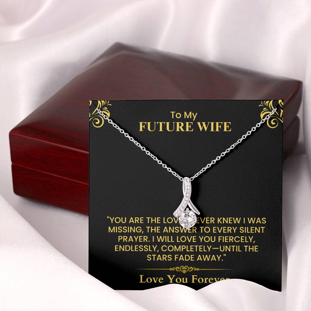 Future Wife Wedding Gift - Heartfelt Love Note Card for Engagement or Anniversary The Alluring Beauty necklace