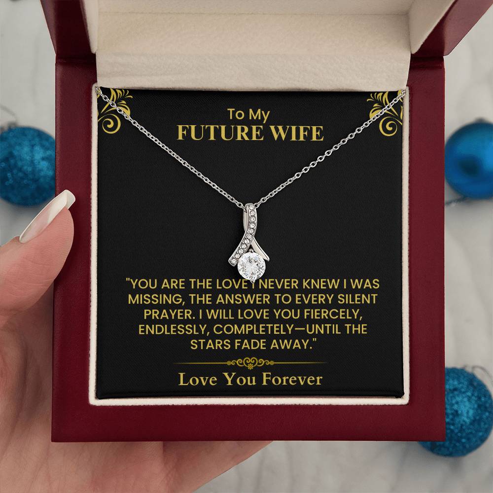 Future Wife Wedding Gift - Heartfelt Love Note Card for Engagement or Anniversary The Alluring Beauty necklace