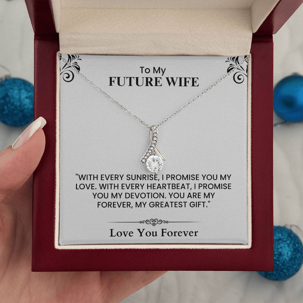 Gift for Future Wife - Heartfelt Message Card for Soulmate, Love Promise Keepsake Alluring Beauty necklace