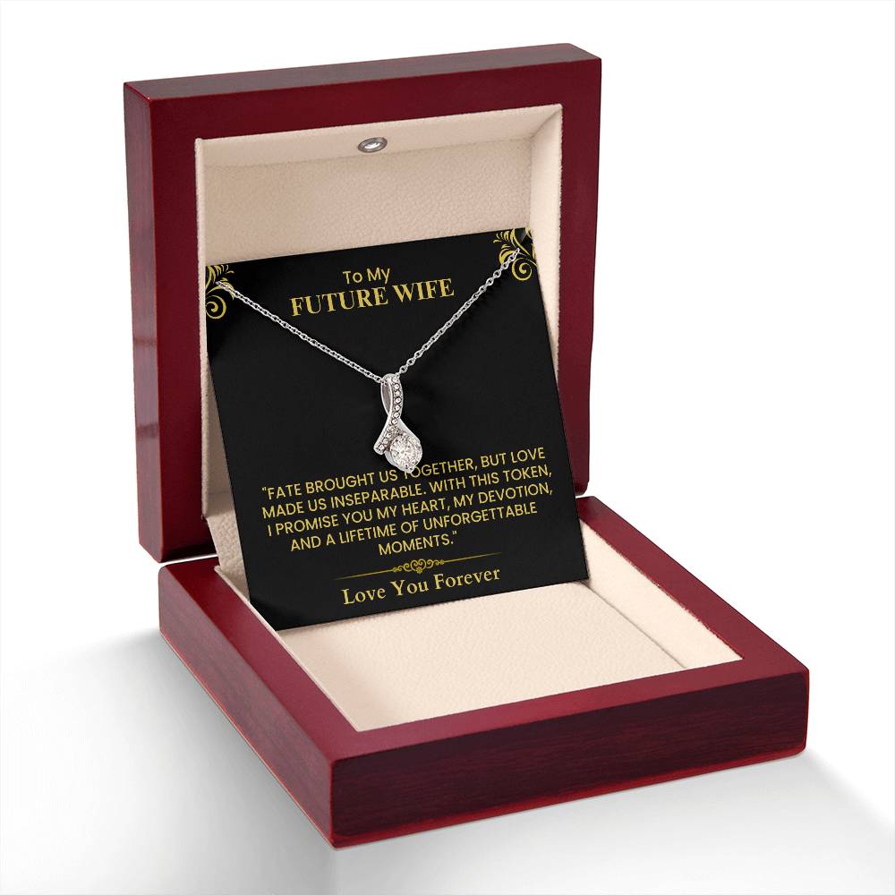 Romantic Gift for Fiancée - Heartfelt Love Message for Proposal or Wedding Day Alluring Beauty necklace
