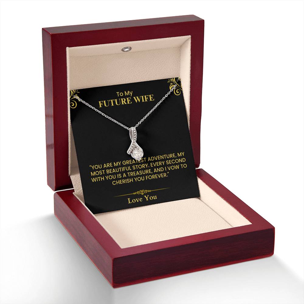 Future Wife Gift – Romantic Love Letter Keepsake for Fiancée & Bride-to-Be Alluring Beauty necklace